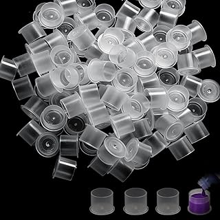 300ピースタトゥーインクキャップ- TONBAOベース付タトゥーインクカップ #11mmクリアプラスチックピグメントカップ 使い捨てタトゥーインクキャップカップ タトゥーインクや顔料のためのコンテナカップ (300pcs-11mm)