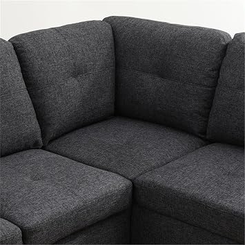 Beverly Fine Furniture Andes Microfiber with Faux Sofas, Dark Grey