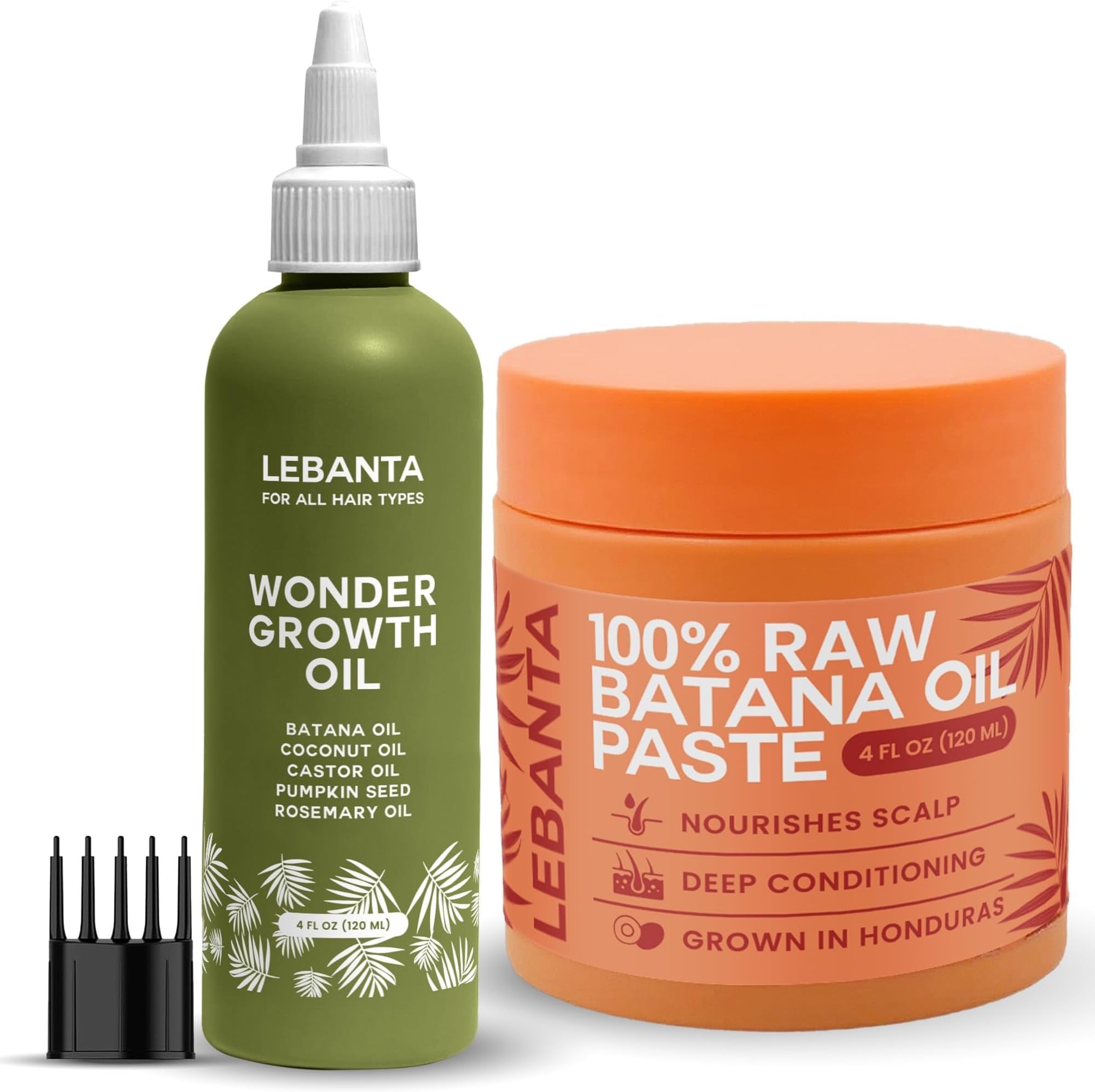 Lebanta Raw Batana Oil for Hair Growth - Cold Pressed Scalp Mask and Wonder Growth Oil Serum, thick and strong natural hair for men & women