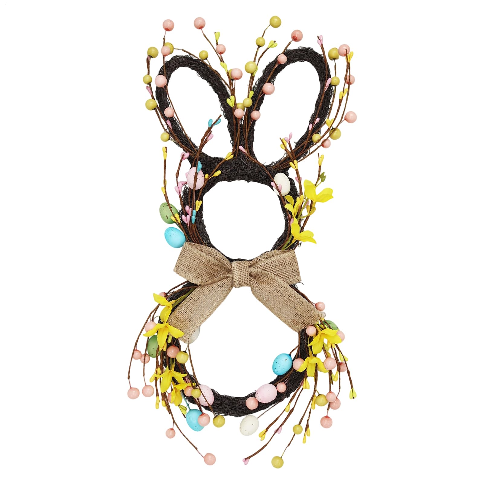 Couronne de Pâques pour porte durable anti-décoloration extérieure pour jardin balcon et maison