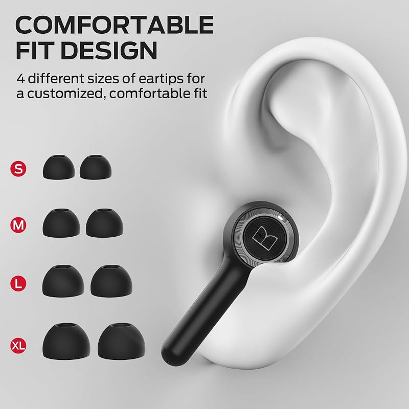 Monster Clarity 102 Plus Wireless Earbuds, Bluetooth Headphones with HiFi Stereo, 4 ENC Mic for Crystal Clear Call, 30H Playtime, Type-C Charging, IPX6 Waterproof in-Ear Ear Buds for Sports (Grey) image 4
