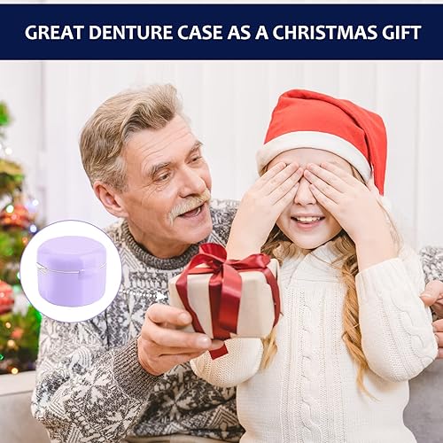 Miniatura 7 de Vaso de dentadura, baño de dentadura, vasos de dentadura para remojar dentaduras, estuche de dentadura con tapa, baño de dentadura con cesta de