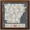 Push Pin Travel Maps Posters & Prints - Earth Toned State Map - Arkansas - Brown Frame - Framed Pin Map, Arrives Ready to Hang with 150 Pins - Handcrafted in USA - 27.5 inches x 27.5 inches