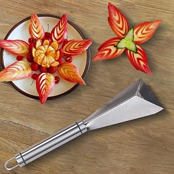Fruit Carving Knife, DIY Platter Decoration Carving Tool For Fruit Vegetable Cutting Knife, Triangular Shape Stainless Steel Food Carving Carving Knife Slicer