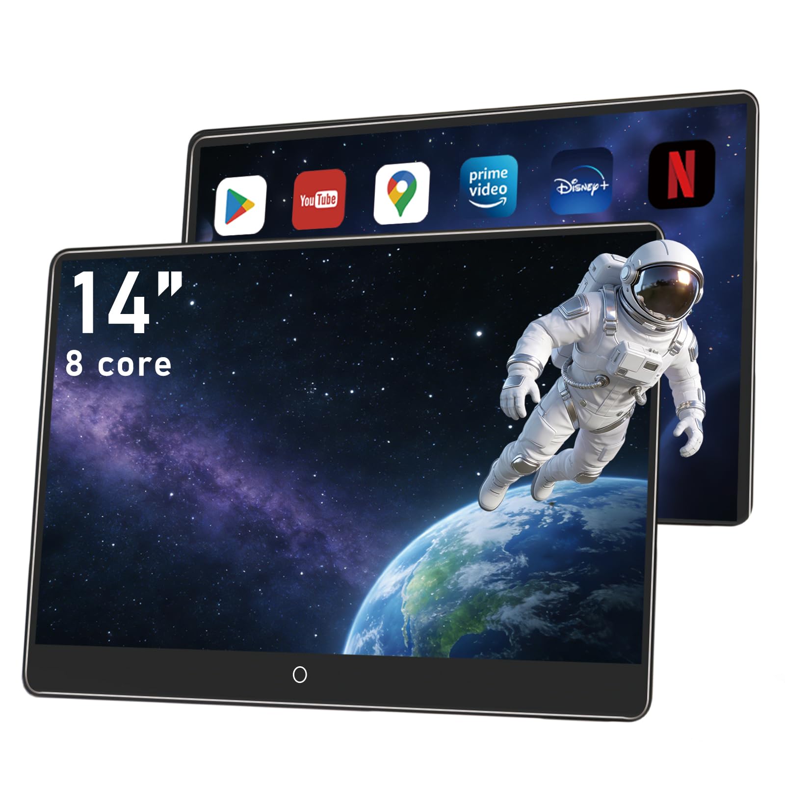 14 inch 4K Android Car TV Headrest Monitor for Cars Back seat Rear Entertainment System, Support Wireless Phone Link Touch Screen,with WiFi/Bluetooth/