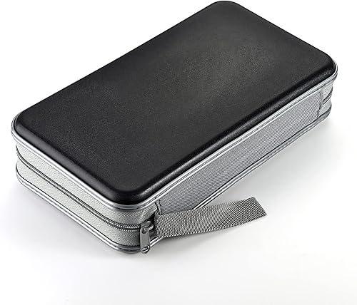 Miniatura 6 de Funda para DVD, estuche portátil para CD de capacidad para 96, soporte de almacenamiento de plástico duro para DVD, CD, cartera, organizador para