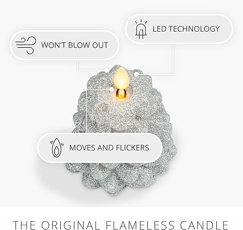 Miniatura 6 de Luminara Vela sin llama con purpurina North Tree (plata, 3.3" x 4.3")