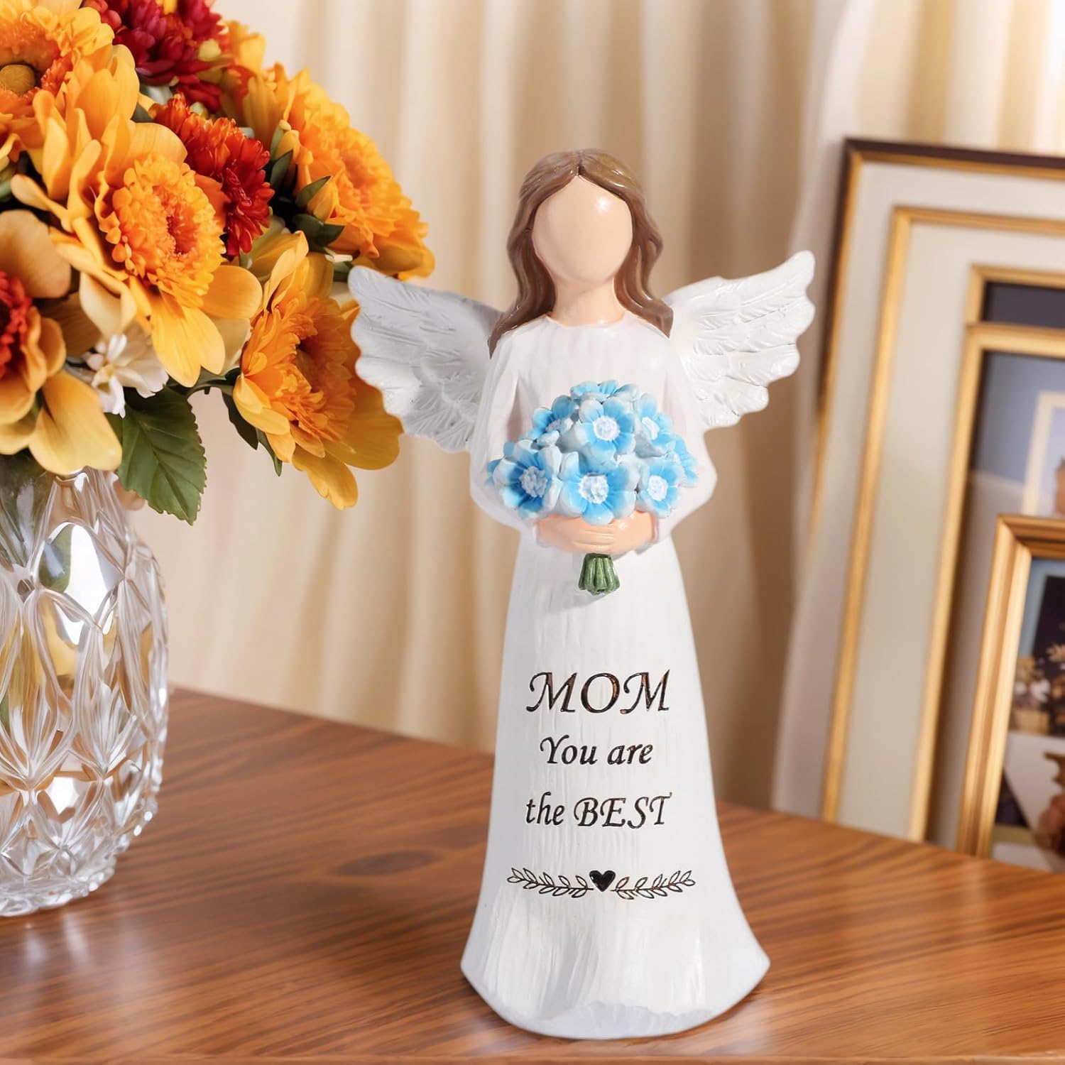 Gifts for Mom from Daughter and Son - Mother's Day Birthday Christmas Thanksgiving Present, Meaningful Sentimental Gift for Mom, Hand - Painted Resin Angel Statue Figurine Home Decor - Image 7