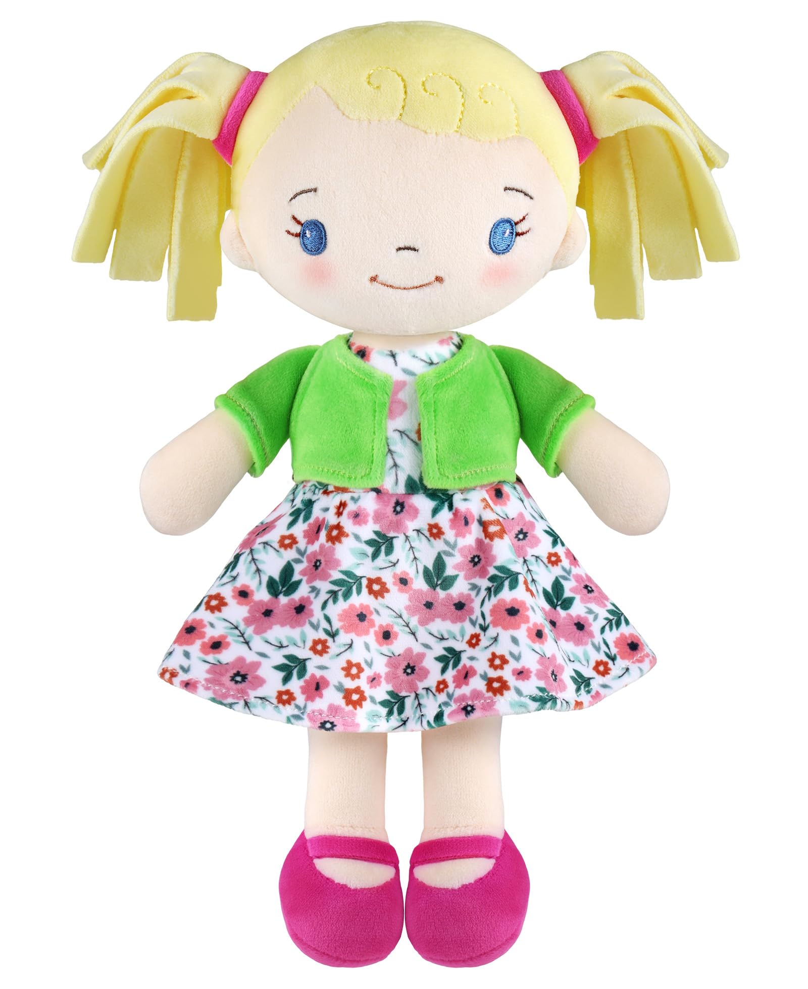 GAGAKU My First Doll for 1 Year Old Girl Birthday, 30cm Soft Plush Toys Machine Washable, Rag Doll for Toddler Kids Infants