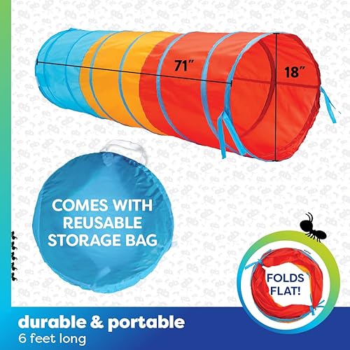 Miniatura 4 de Antsy Pants Túnel de juego  Paquete de 2 túneles de juego para que los niños gateen, túnel desplegable fácil de plegar, para bebés, bebés, perros,