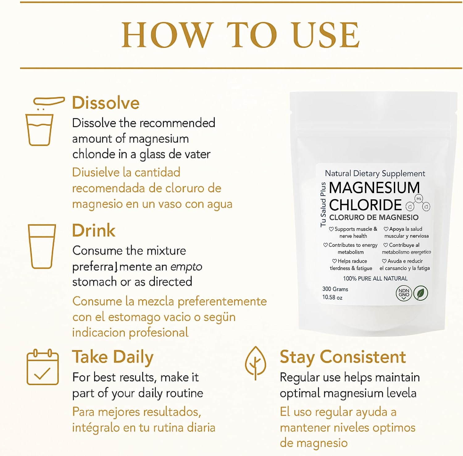 Magnesium Flakes 300g – Cloruro de Magnesio Puro, Pure Magnesium Chloride Flakes for Bath, Relaxation, Muscle & Skin Care