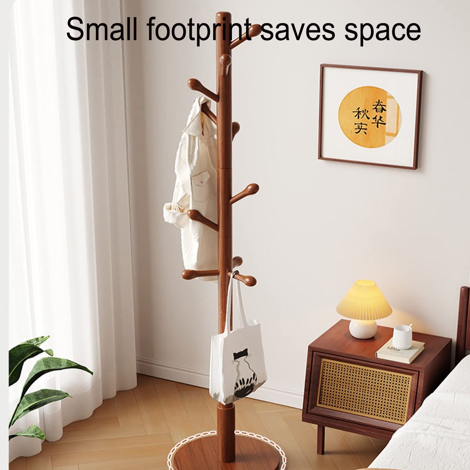 SAeWare Appendiabiti indipendente, appendiabiti da pavimento per camera da letto, solido da appendere, soddisfa le esigenze quotidiane di stoccaggio dei vestiti invernali che non cadono, giallo