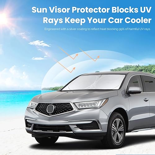 Miniatura 118 de Parasol para parabrisas de ajuste personalizado, cubierta para ventana delantera, visera plegable 210T, protector que bloquea los rayos ultravioleta