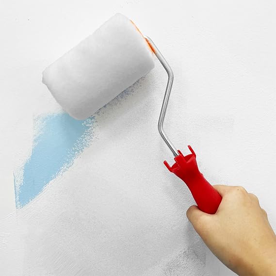 14 Pcs 4 Inch Paint Roller Frame, for 3 4 Mini Paint Roller Cover | with Plastic Threaded Grip Handle for Extension Pole Use, Painting Supplies for Wall House Homes, Red
