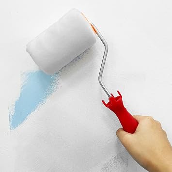 14 Pcs 4 Inch Paint Roller Frame, for 3 4 Mini Paint Roller Cover | with Plastic Threaded Grip Handle for Extension Pole Use, Painting Supplies for Wall House Homes, Red