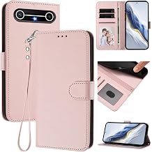 Cover Compatible with Tenco Pova Slirm 5G,Compatible with Tecno Spark Slim 5G[PU+TPU] Card Slot Wallet Lanyard Phone Case Pink