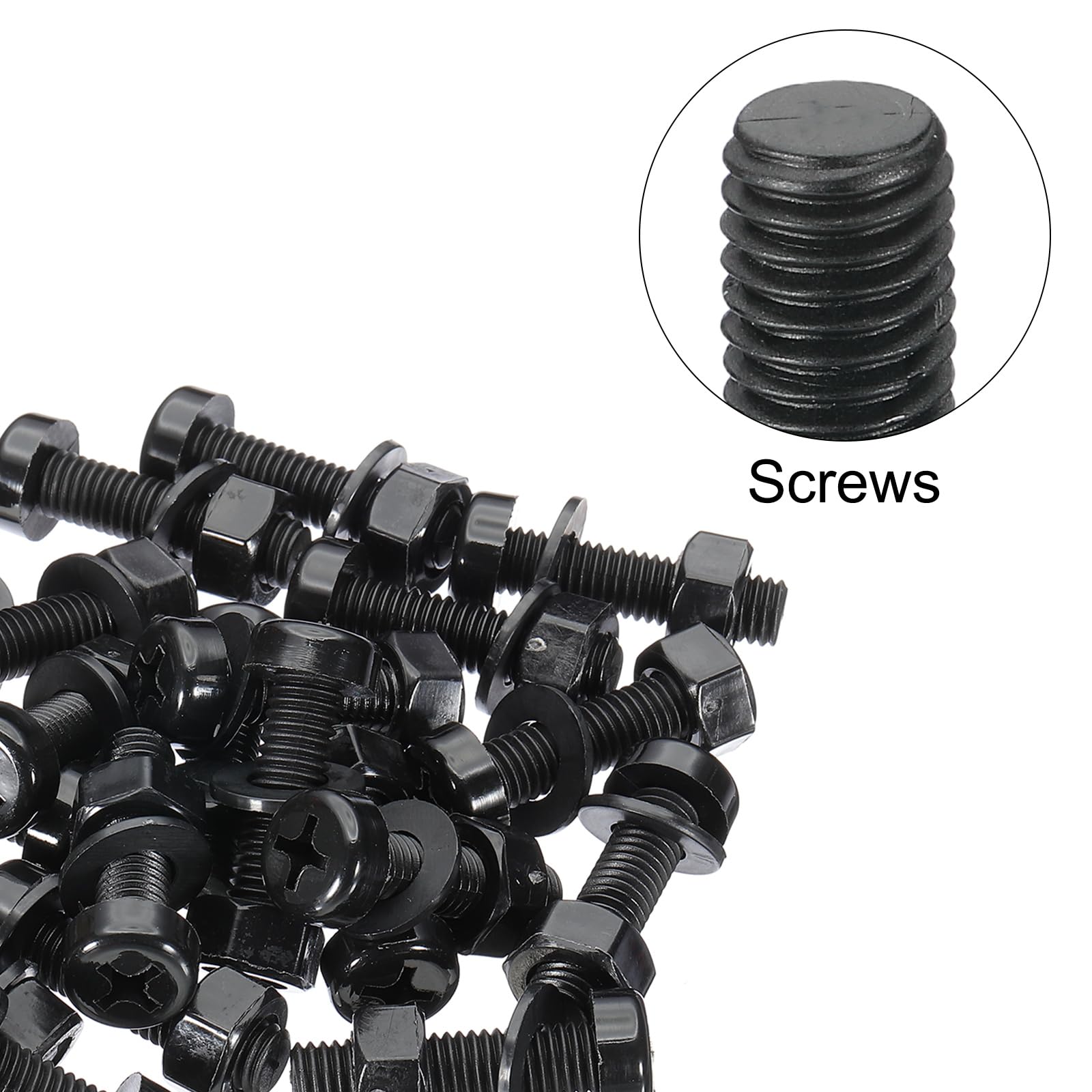 PATIKIL M8x30mm Black Nylon Bolts Plastic Nuts Full Thread Head Screws, 24 Pcs, M8*30mm - Image 4