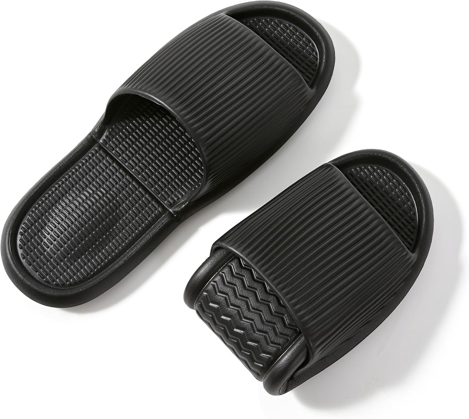 Shower Slippers For Women Men Waterproof EVA Foldable Bathroom Pool Beach Camping Travel Portable Non Slip Sole Lightweight Packable Open Toe Indoor Outdoor Hotel Guest Home Shoes Cushioned