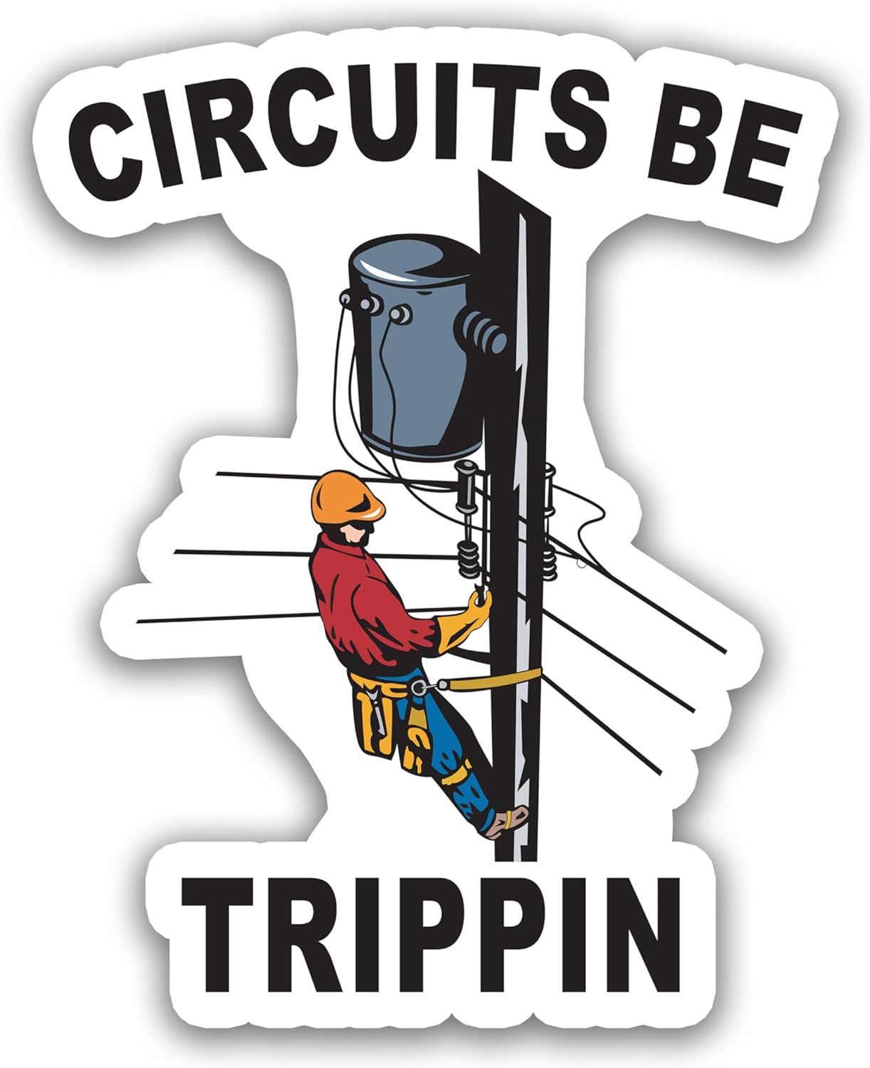 STICKYAME (3pcs) Circuits Be Trippin' Sticker, Lineman