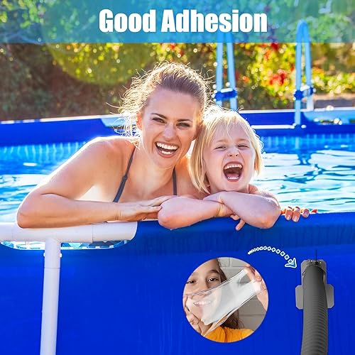 Miniatura 6 de Weysat 2 mangueras de repuesto de bomba de piscina de 1.25 pulgadas de diámetro y 59 pulgadas de largo para piscinas sobre el suelo, 2 soportes de