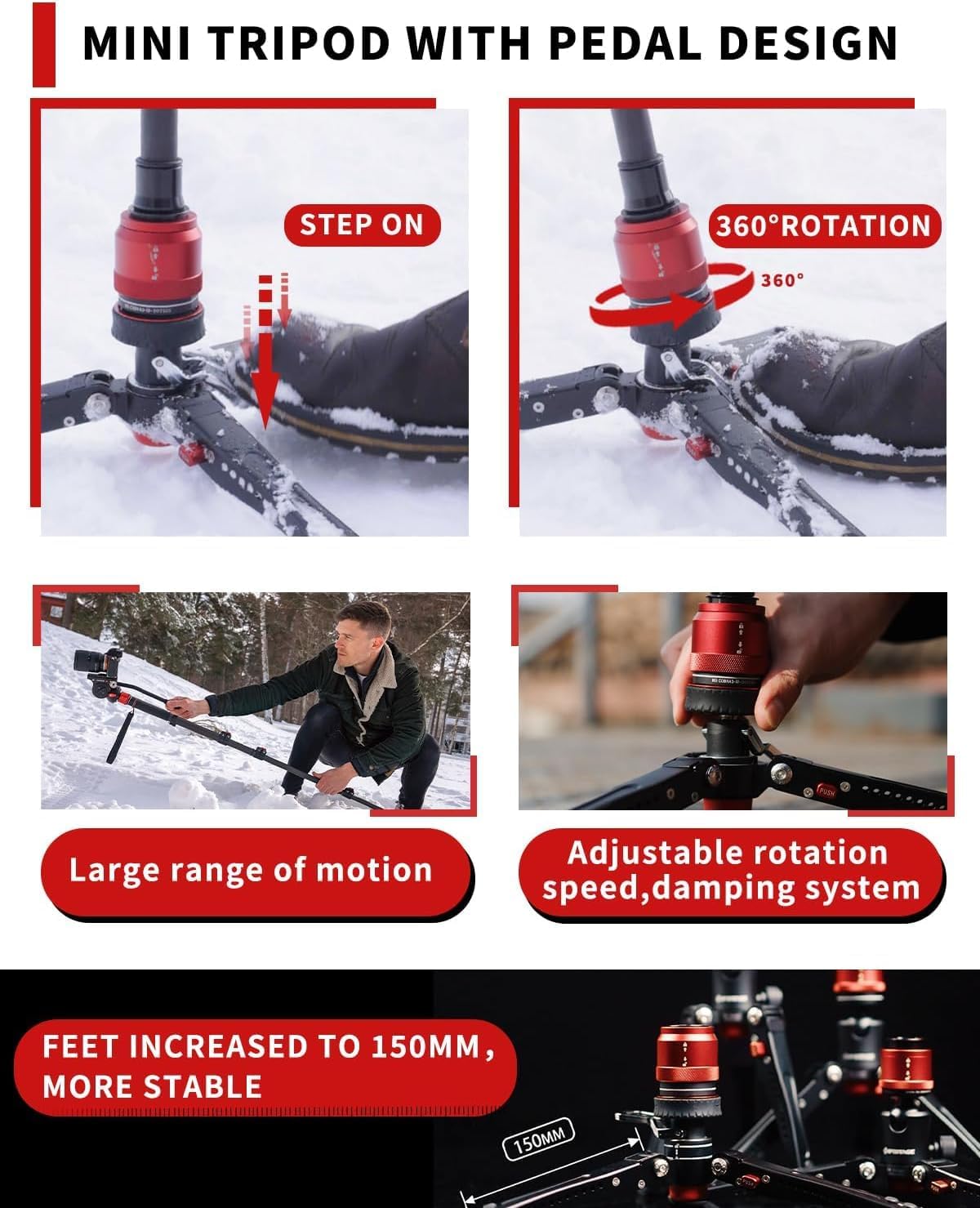 IFOOTAGE C180F-P+K5S Cobra 3 Monopod with Fluid Head, Payload up to 17.6lbs/8KG,Max. Height 71"/180cm, New and Good Item with Defective Box