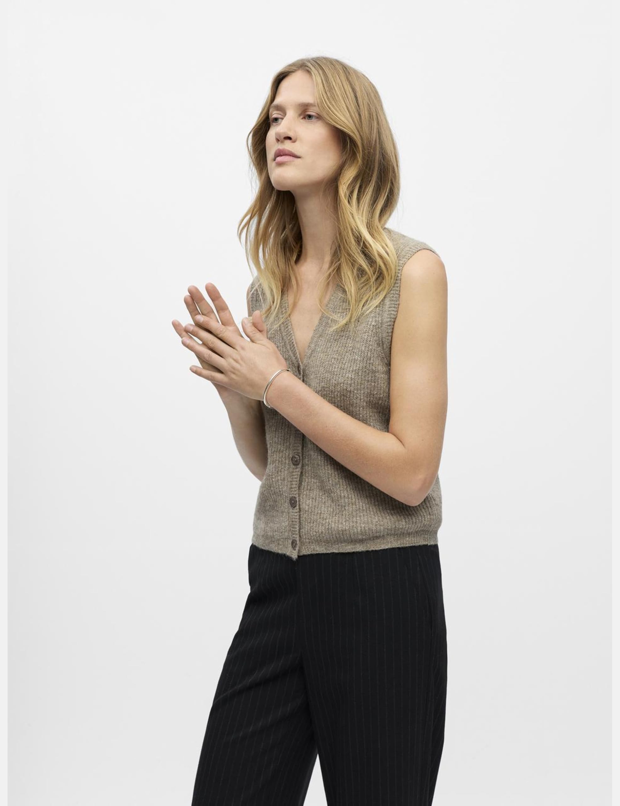Object Objdiana Re V-neck Knit Vest Div Objdiana Re V-Neck Knit Vest Div Mujer (Pack de 1)