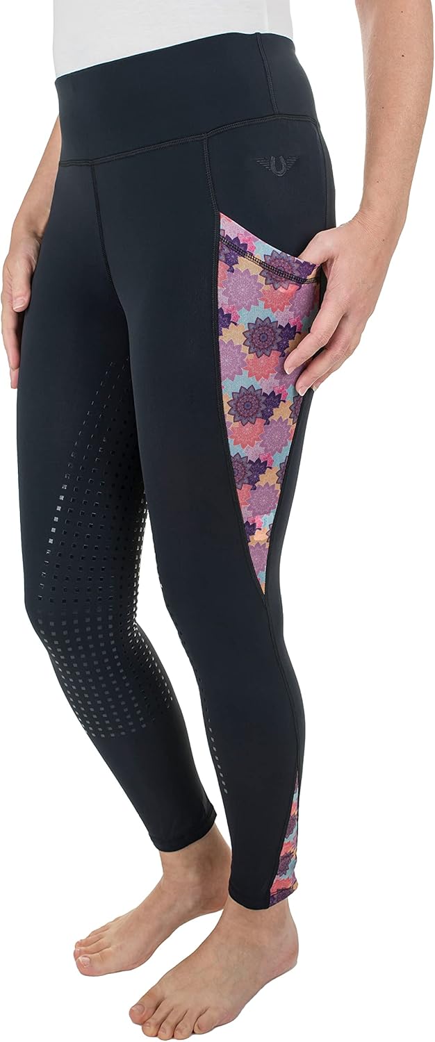 TuffRider Ladies Minerva 3 Season Printed Full Seat Tights- Mandala-S