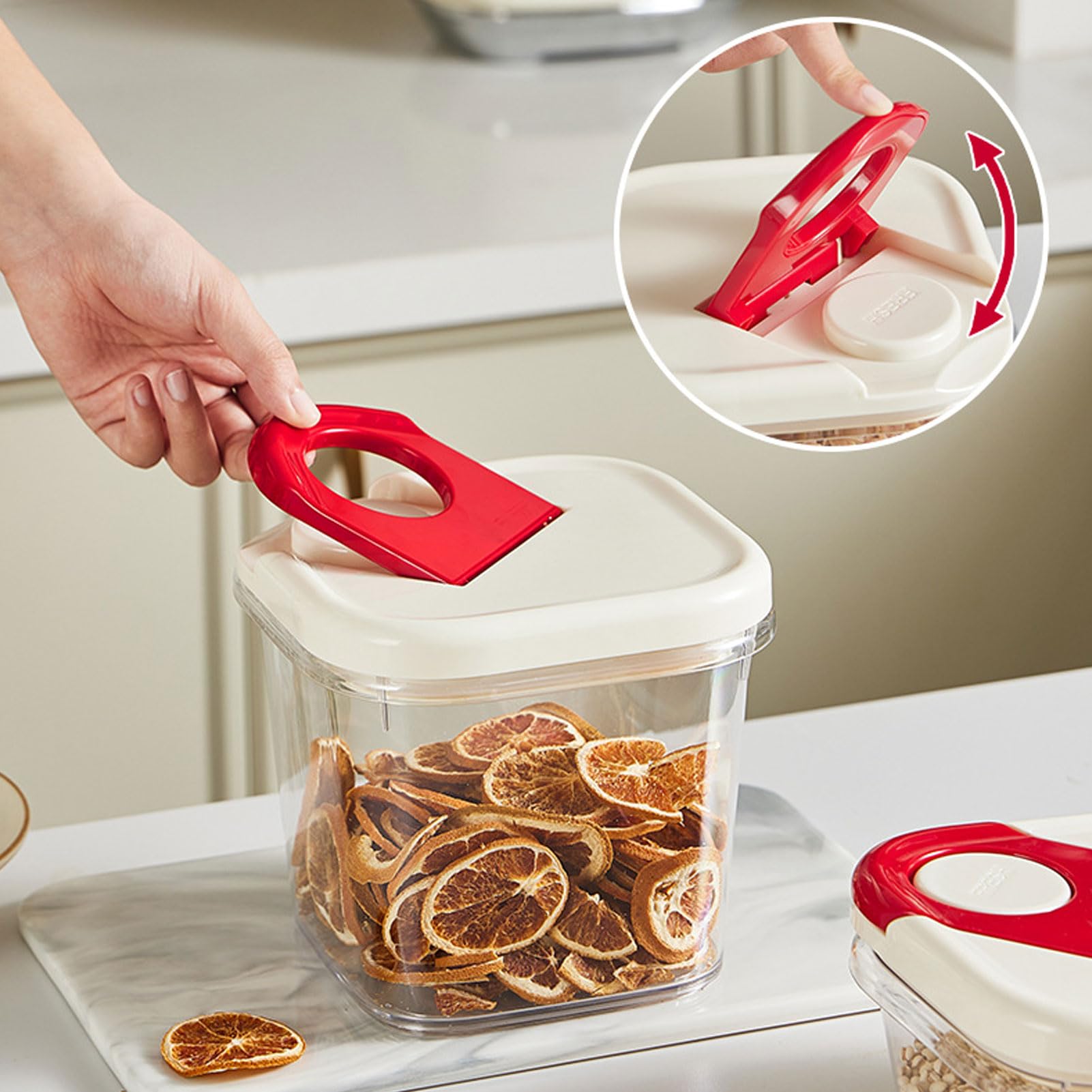 Zerodis Contenedores Herméticos para Alimentos, 3 Unidades de Contenedores de Almacenamiento de Cocina, Botes Transparentes para Alimentos Secos, Botes Organizadores de Cereales s