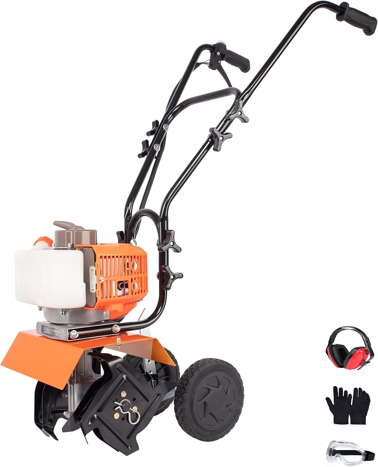 PROYAMA 12-inch 42.7cc 2-Stroke Portable Gas Garden Tiller Cultivator with Adjustable Depth : Garden & Outdoor
