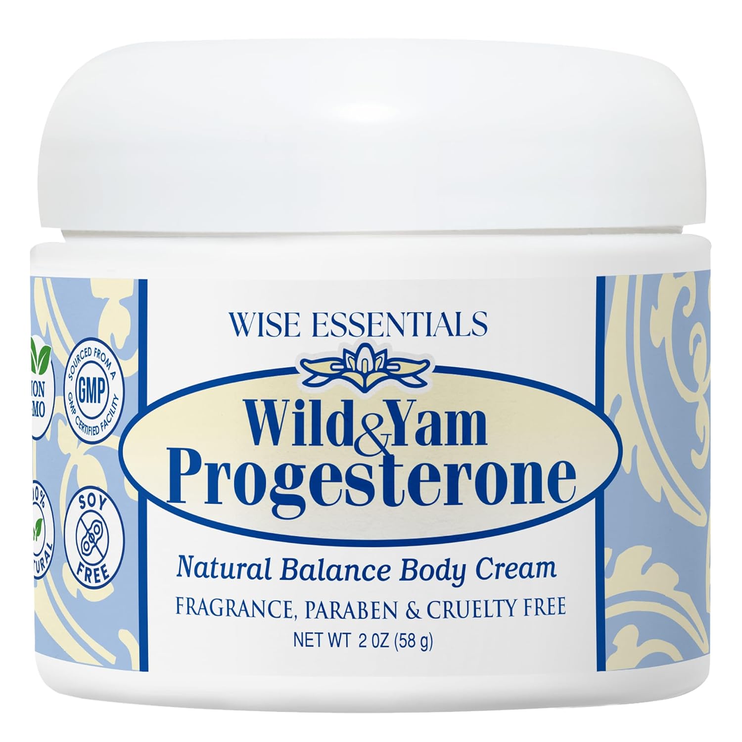 Wise Essentials Wild Yam Progesterone Cream with Phytoestrogens Wild Yam and Chaste Tree Berry for Hormone Balance Peri Menopause and Menopausal Hot Flashes