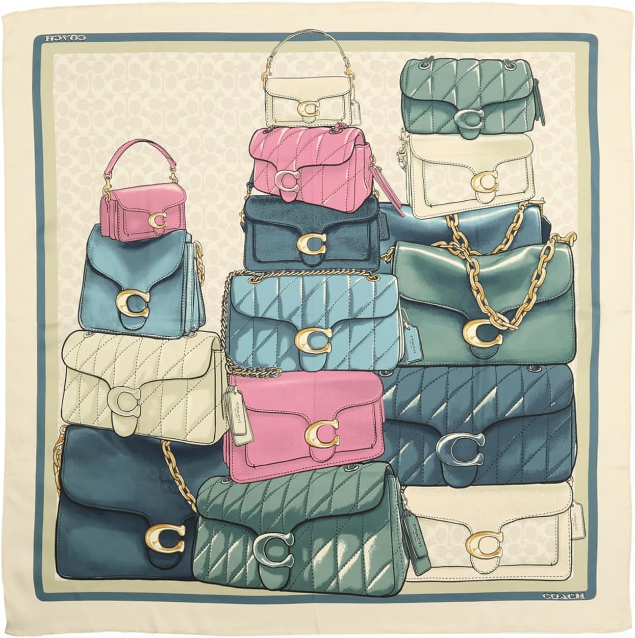 COACH womens Stacked Tabby Printed Silk Square - Image 3