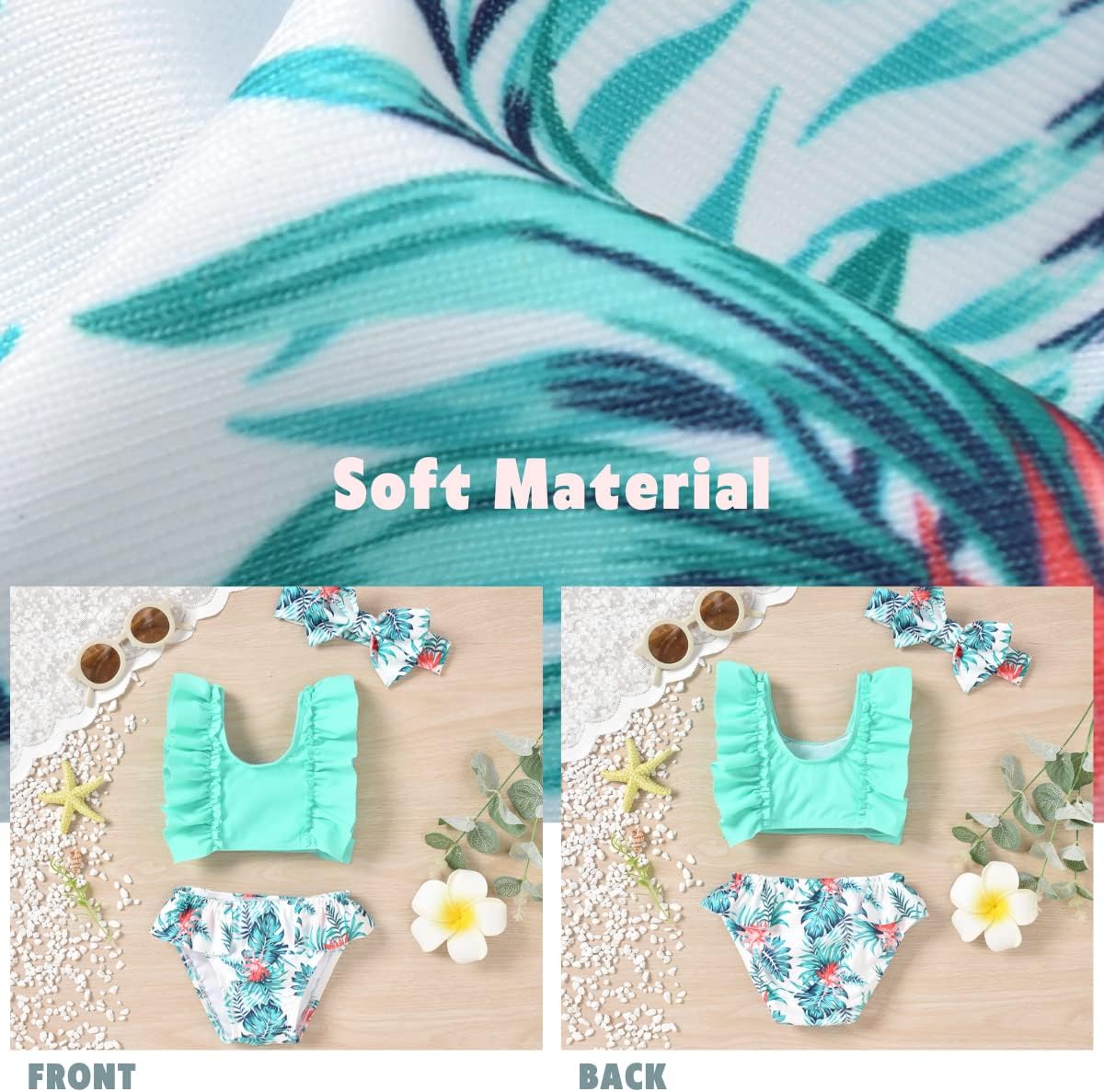 Aalizzwell Infant Baby Girl Bikini Swimsuit with Headband - Image 5