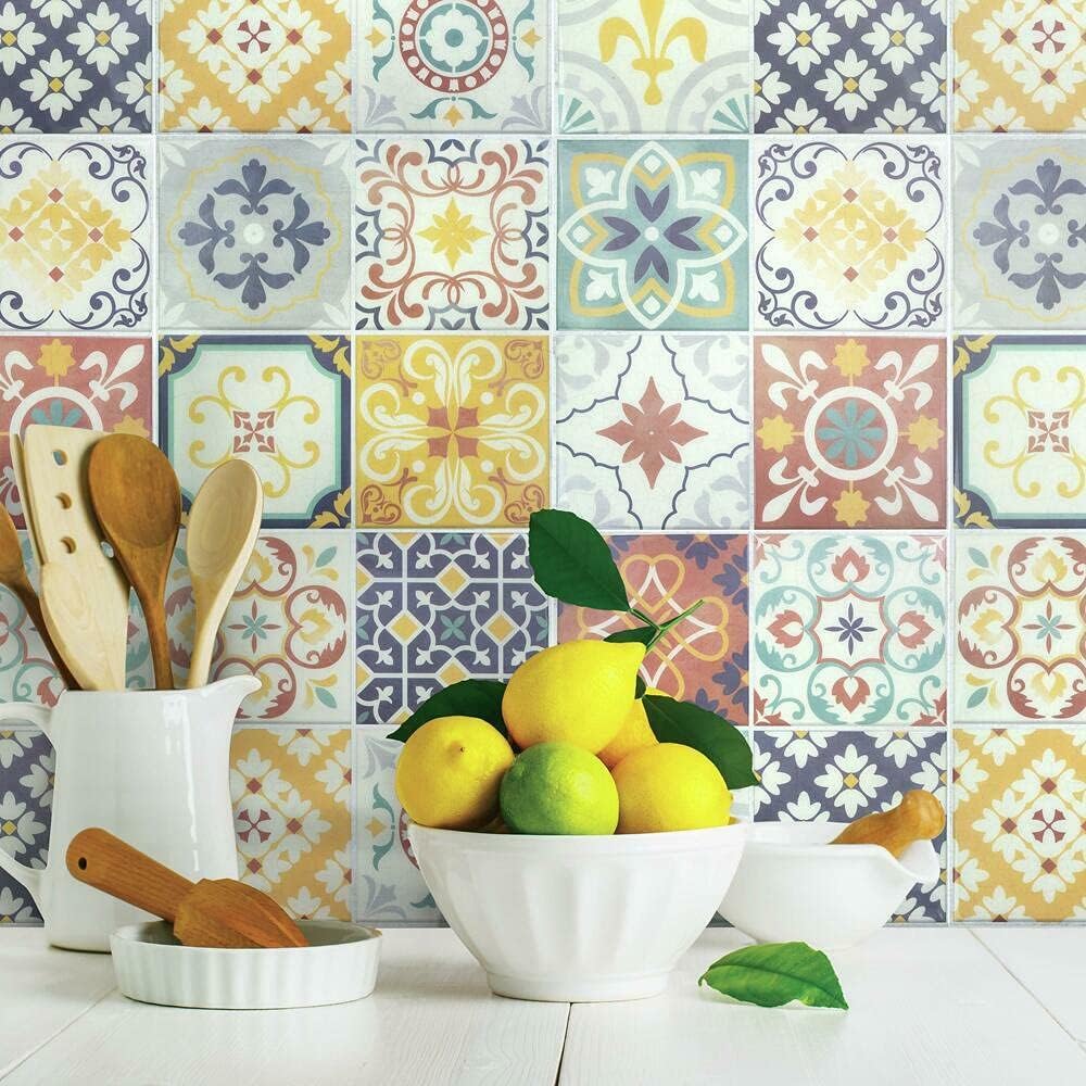 RoomMates TIL4279FLT StickTiles Spanish Terracotta Peel and Stick Tile Backsplash