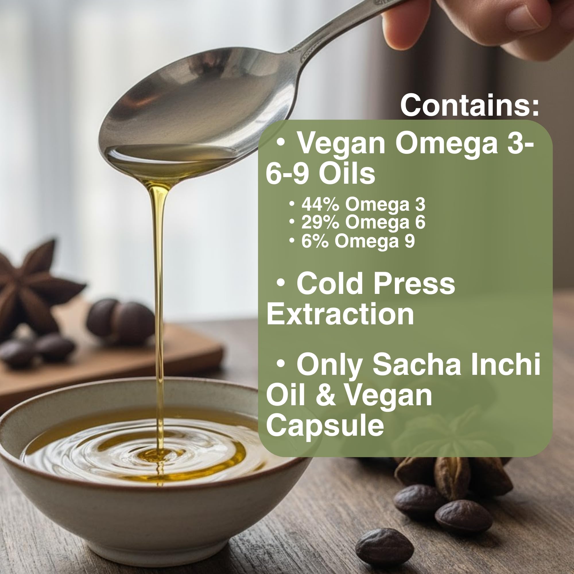 Organic Sacha Inchi Oil Capsules - Vegan Omega 3, 6, 9 Oils - 1,000mg Serving - for Supporting General Wellness, Brain Function, and Anti-Oxidation - 2 Month Supply — Amazon image 3