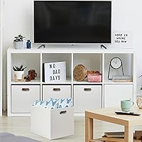 Vista 3 de Posprica Contenedores de almacenamiento plegables de 13 x 15 x 13 pulgadas, cajas de almacenamiento cúbicas plegables de tela, organizador de cestas