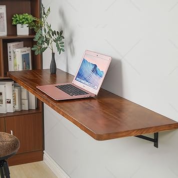 Multifunctional Wood Folding Floating Wall Desk,Wall Mounted Folding Bar Table,Fold Down Desk Shelf,Workbench for Home,Dining,Laundry Room,Kitchen,Study Bedroom Balcony100x40cm39x16in