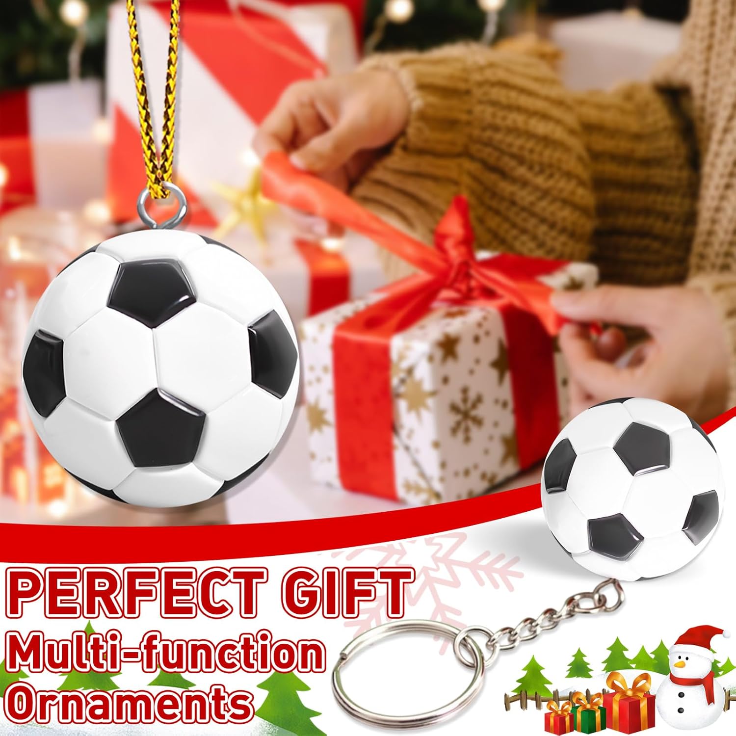 Soccer Ornament for Christmas Tree Soccer Gifts for Boys 8-12 Girls Christmas Birthday Soccer Ball Keepsake Decorations - Image 6