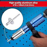 Vista 4 de PAGOW 60 remaches ciegos de aluminio con brida de 3/16 x 1/2 pulgadas (0.189 x 0.472 x 0.630 in), remaches grandes autoenchufables de extremo