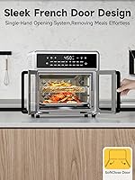 Vista 2 de Horno de puerta francesa con freidora de aire Kitchen Elite, combo de encimera para tostador de 15.8 Qt, 18 ajustes preestablecidos y 1 Toque manual