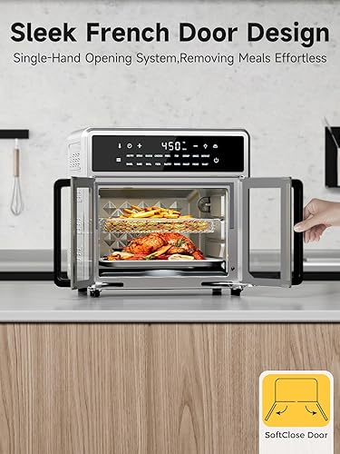 Miniatura 2 de Kitchen Elite Freidora de aire horno de puerta francesa, combo de encimera de horno tostador de 15.8 cuartos de galón, 18 preajustes y 1