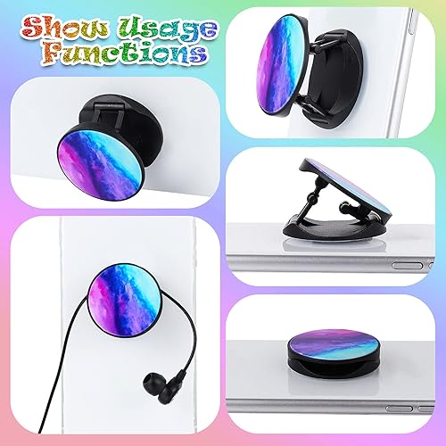 Miniatura 6 de Honoson Soporte plegable para teléfono celular, 9 piezas, colorido, autoadhesivo, anillo de sublimación para teléfono inteligente y tabletas