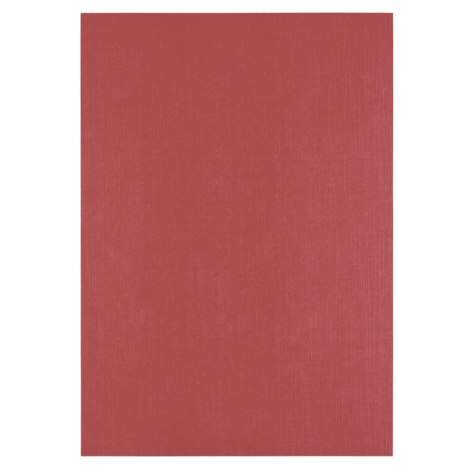 Florence Linen Cardstock Red 250 g - Coloured Paper A4 - Cassis - Card Making - Scrapbooking Supplies - Tear-Resistant - Create Elegant Invitations, Gift Boxes and Art Projects