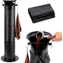 Espresso Knock Box for Coffee Grounds, Commercial Knock Box with 30pcs Garbage Bags, Easy-Clean Extra Large Dump Bin for Espresso Machines, Coffee Shop Station