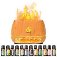 Ultrasonic Essential Oil Diffuser Set with 12 Best Aromatherapy Oils, Gift Box & Bag, Himalayan Salt Lamp Diffuser，Cool Mist Humidifier for Bedroom, Scent Diffusers for Home