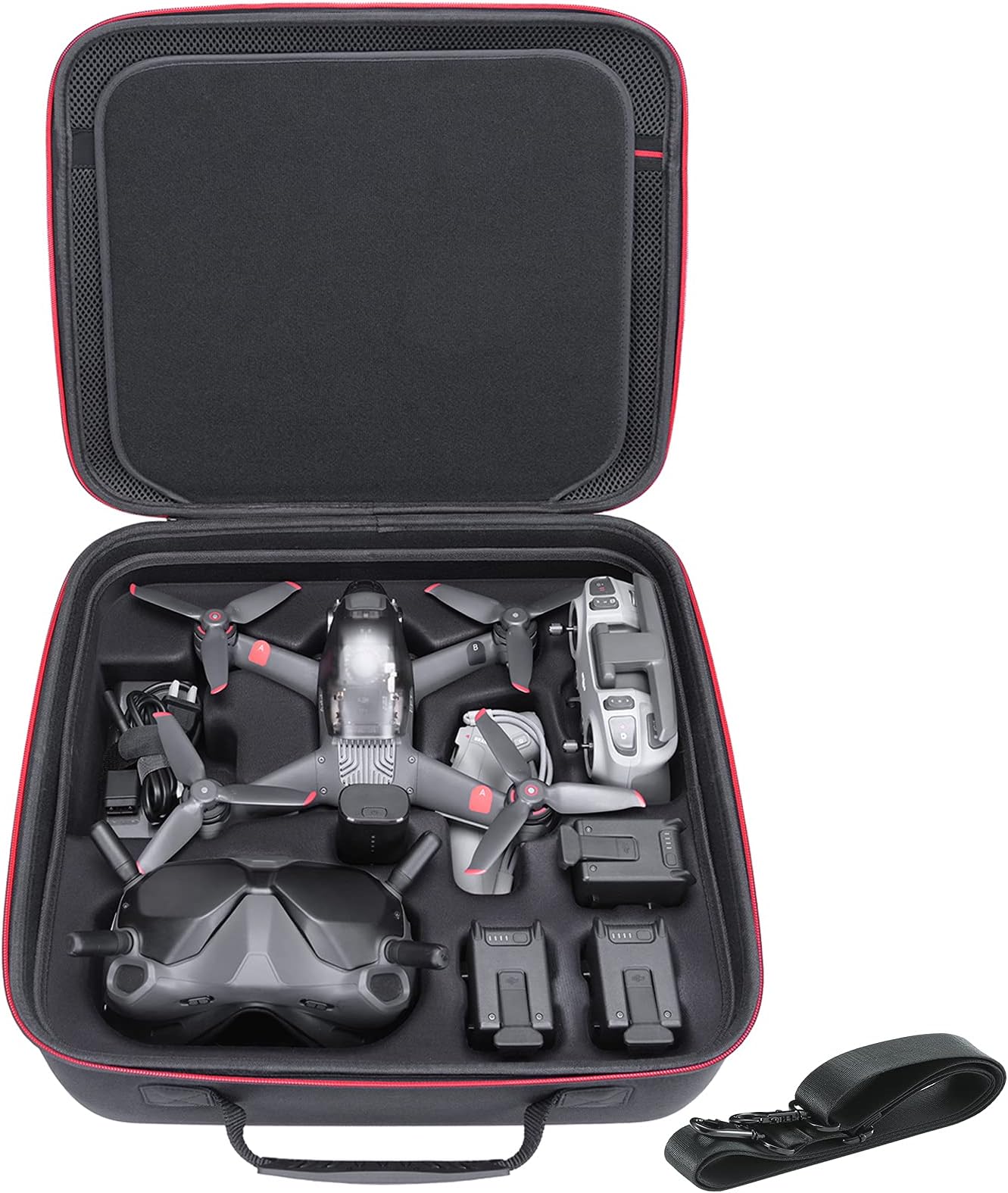 RLSOCO Polyester Travel Hard Case For Dji Fpv Combo/Avata Pro Combo, Fits A Full Set Of Accessories: For Dji Fpv/Avata Pro (Case Only),Black