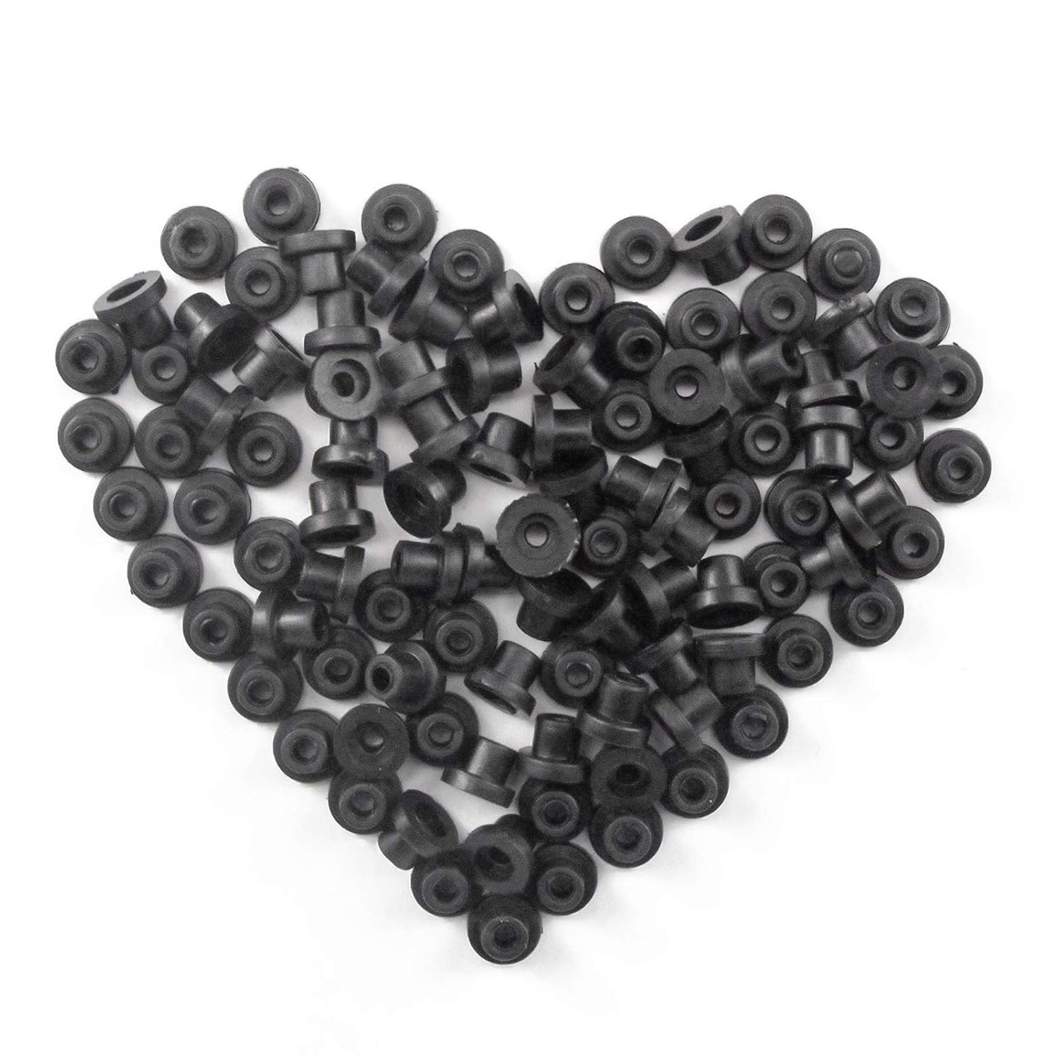 ITATOO® 200pcs Soft Tattoo Grommets Rubber Tattoo Nipples for Tattoo Needles N201087 (Black)