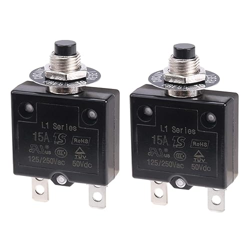 Miniatura 9 de Disyuntor térmico de 20 amperios, protector de sobrecarga térmica Serie L1 125-250V CA 50V CC, botón de reinicio manual del disyuntor de 20 A, 2