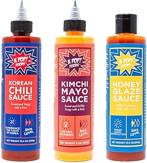 KPOP Foods Variety Sauce Set. Includes: (1) Kimchi Spicy Mayo Sushi Sauce, (1) Chili Sauce, and (1) Honey Glaze Sweet Chil...