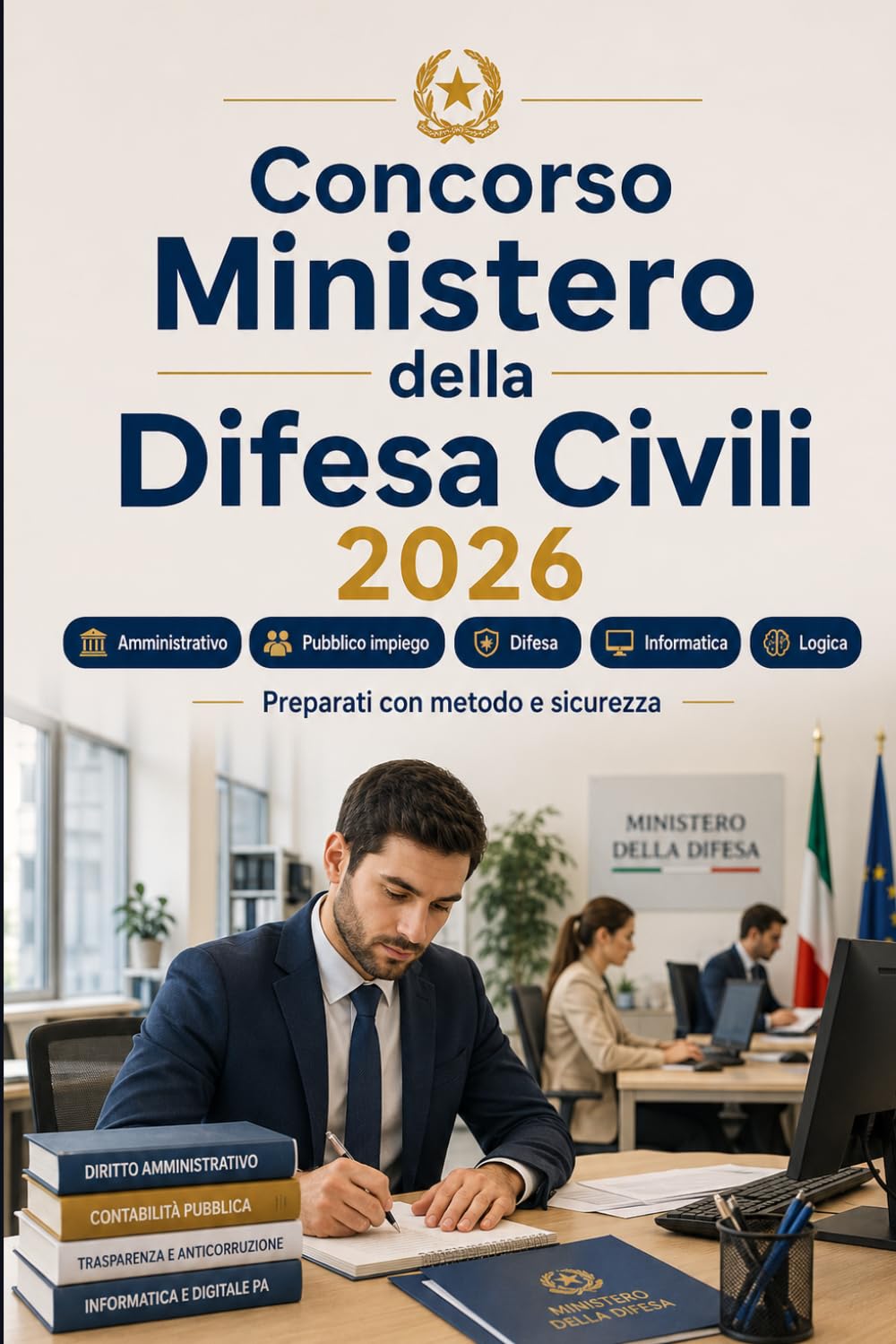 Concorso Ministero della Difesa Civili 2026: Diritto amministrativo, pubblico impiego, organizzazione della Difesa, informatica, inglese, logica e quiz