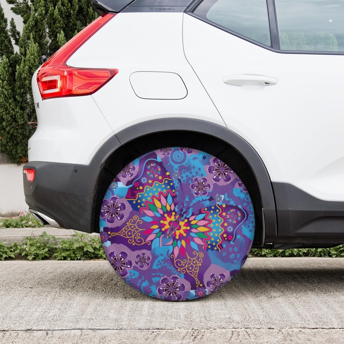 Art Butterfly Tire Covers Portable Spare Tire Cover Soft Durable Waterproof Dustproof Set of 4 Bags 15 Inches for Car Truck SUV Trailer Camper